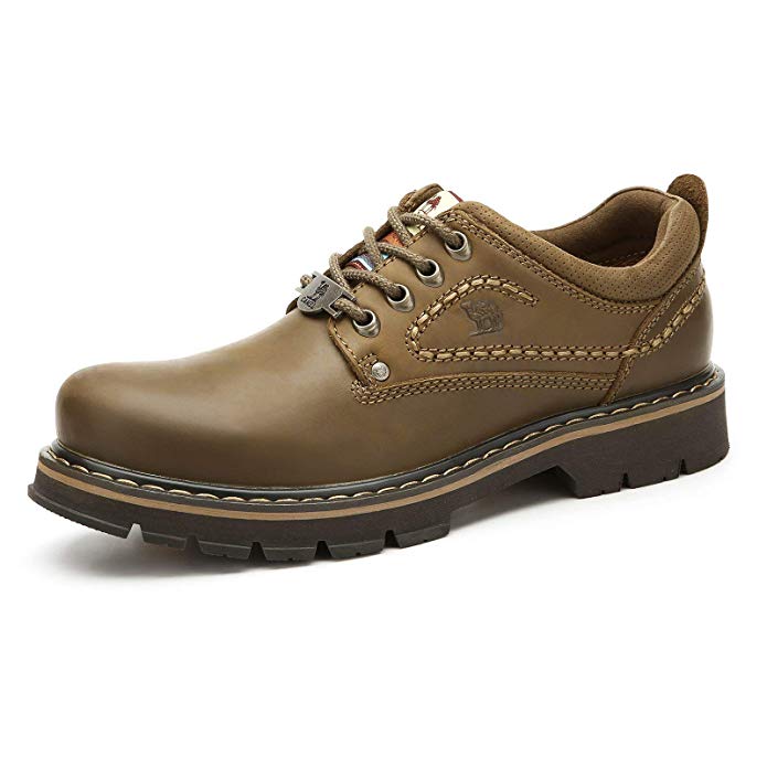 Mens Casual Suede Leather Oxford Dress Shoes Lightweight Non Slip Work Boots for Walking Work