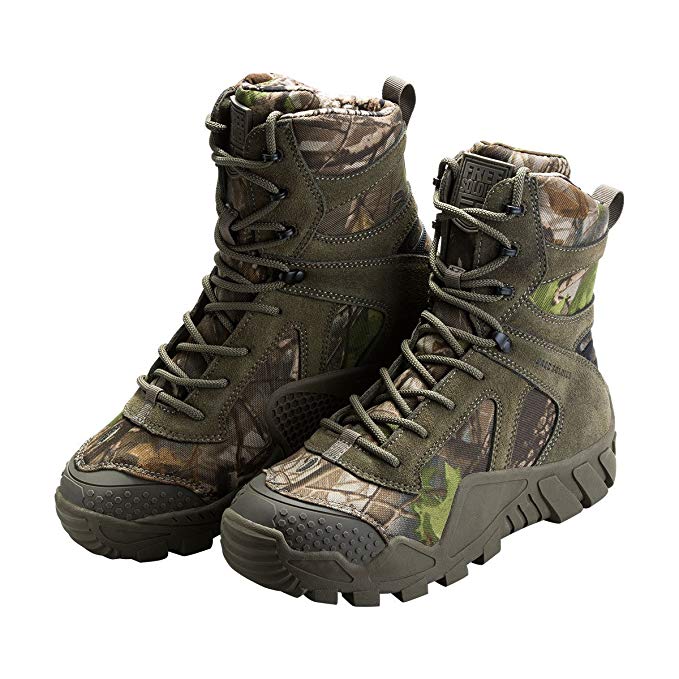 FREE SOLDIER Men’s Boots All Terrain Hiking Shoes Suede Leather Hunting Tactical Boots