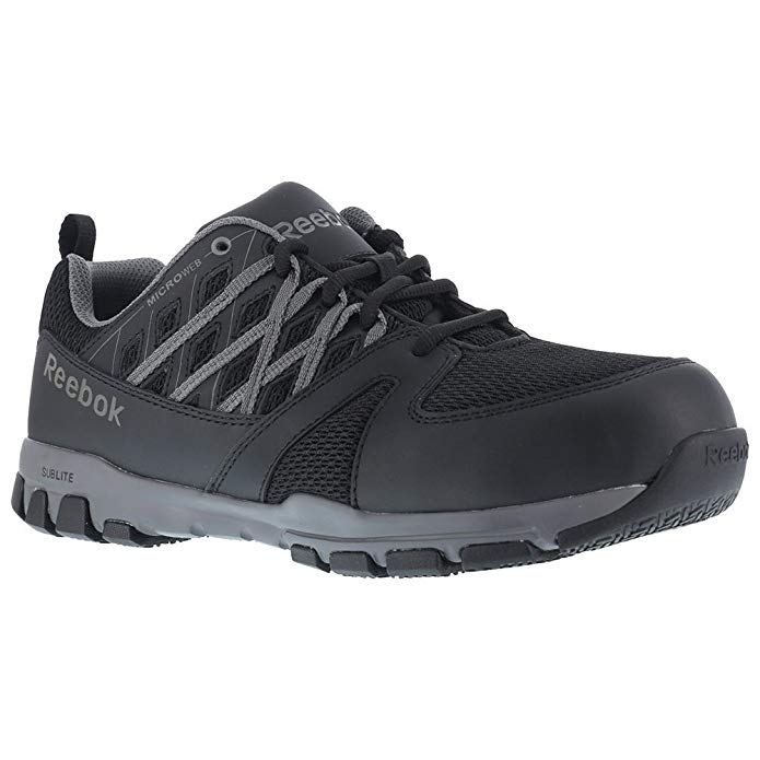 Reebok Men's Athletic Oxford Sublite Work Shoes Soft Toe Black 11.5 D