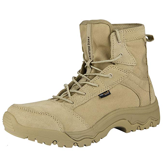 FREE SOLDIER Men's Lightweight Tactical Boots - Desert Tan