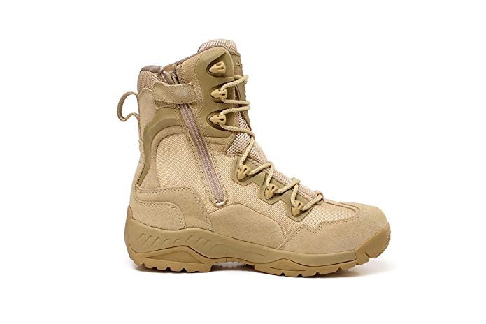 CHEJI omrico Men's 8 inch Military and Tactical Boot with Side Zipper