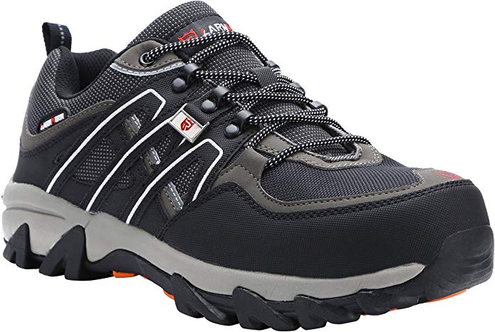 LARNMERN Steel Toe Shoes Men, Safety Work Reflective Strip Puncture Proof Footwear Industrial & Construction Shoe