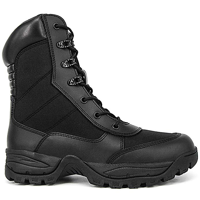 WIDEWAY Men's 8'' Military Tactical Boots Outdoor Water Resistant Boots with Zipper