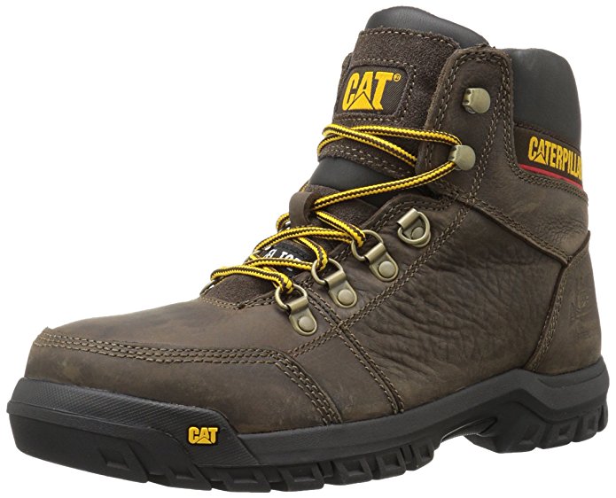 Caterpillar Men's Outline Steel Toe Work Boot, Seal Brown, 9.5 W US