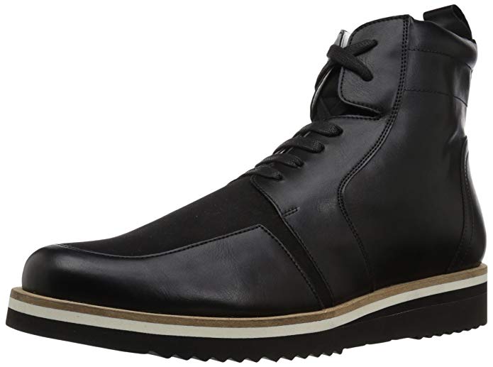 A|X Armani Exchange Men's Lace up Side Zip with Sole Detail Military and Tactical Boot